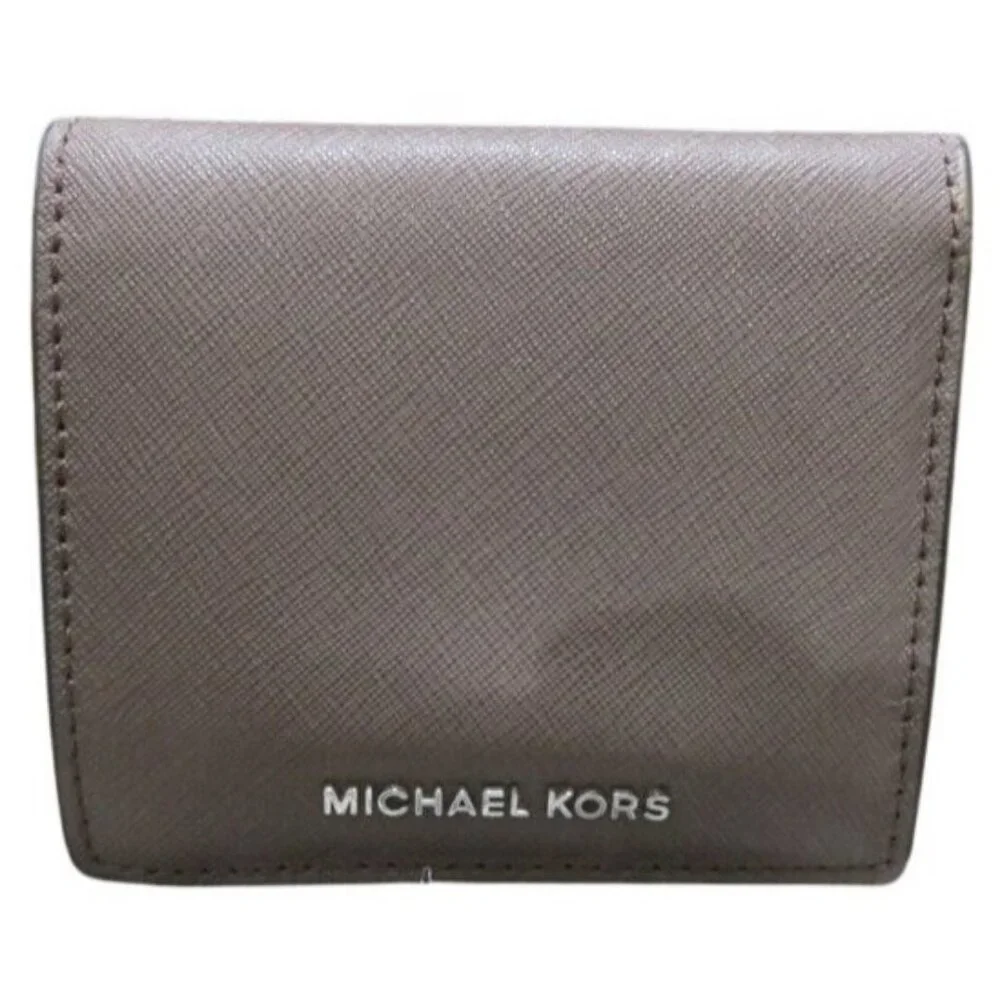 Michael Kors Jet Set Saffiano Leather Bifold wallet in Pearl Gray